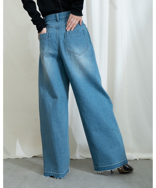 MIDVEIN(ミッドヴェイン)の「Wide denim(デニムパンツ・レディース・ライトブルー/ネイビー/ブラウン・SMALL/MEDIUM)」の7枚目の写真