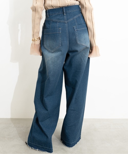 MIDVEIN(ミッドヴェイン)の「Wide denim(デニムパンツ・レディース・ライトブルー/ネイビー/ブラウン・SMALL/MEDIUM)」の5枚目の写真