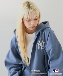 【PEANUTS×MLB】オリジナルデザイン フルジップパーカー ヤンキース ドジャース カブス キャラクター