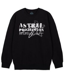 ヴィンテージレタリングルーズフィットスウェット_ブラック