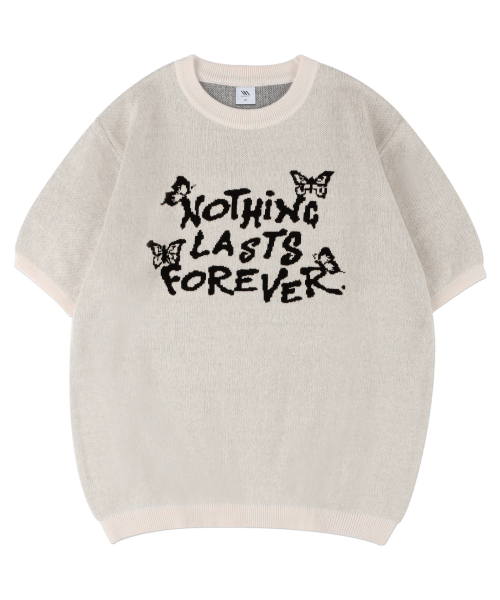 NOTHING Jaguar knit heart T [Ivory]