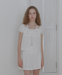LACE PIN TUCK SKIRT (WHITE)