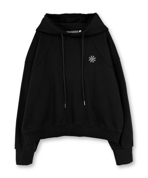 DAMISH(ダミシュ)の「デイジー刺繍シンボルロゴフード_ブラック(パーカー・レディース・ブラック・MEDIUM/LARGE)」の3枚目の写真