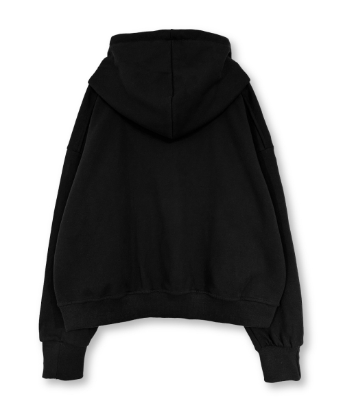 DAMISH(ダミシュ)の「デイジー刺繍シンボルロゴフード_ブラック(パーカー・レディース・ブラック・MEDIUM/LARGE)」の2枚目の写真