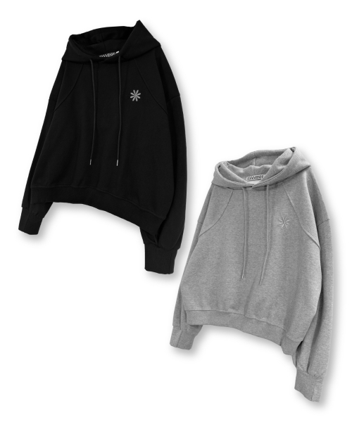 DAMISH(ダミシュ)の「デイジー刺繍シンボルロゴフード_ブラック(パーカー・レディース・ブラック・MEDIUM/LARGE)」の6枚目の写真