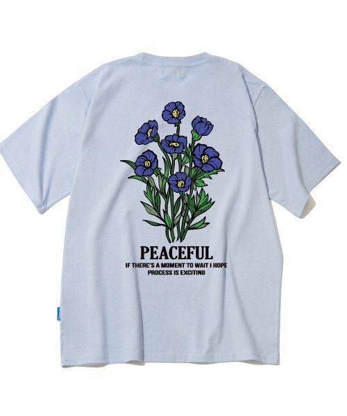 TRIPSHION(トリップション)の「ブルーフラワーバンドルグラフィックTシャツ - パープル(Tシャツ/カットソー・メンズ・その他・LARGE/MEDIUM/X-LARGE)」の1枚目の写真
