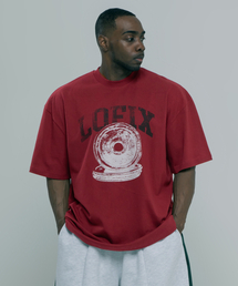 LOFIX（ロフィックス）の「バベルロゴオーバーサイズ半袖（バーガンディ）（Tシャツ/カットソー）」
