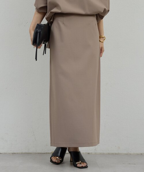 GALLARDAGALANTE(ガリャルダガランテ)の「ポンチタイトスカート(スカート・レディース・モカ/ブラック・0/1)」の2枚目の写真