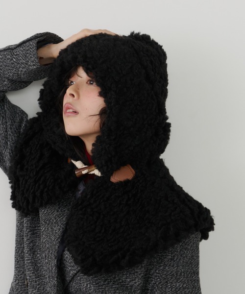 Unitage（ユニテージ）の「ボリュームボアフードウォーマー（ネックウォーマー/スヌード・レディース・ブラウン/ブラック・FREE）」の5枚目の写真