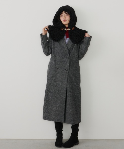 Unitage（ユニテージ）の「ボリュームボアフードウォーマー（ネックウォーマー/スヌード・レディース・ブラウン/ブラック・FREE）」の7枚目の写真