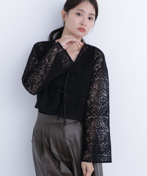 N.(N. Natural Beauty Basic)(エヌエヌナチュラルビューティーベーシック)の「レース羽織ブラウス(シャツ/ブラウス・レディース・ブラック/オフホワイト・フリ-)」の18枚目の写真