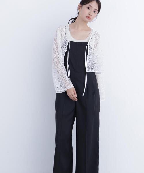 N.（N. Natural Beauty Basic）（エヌエヌナチュラルビューティーベーシック）の「レース羽織ブラウス（シャツ/ブラウス・レディース・ブラック/オフホワイト・ﾌﾘ-）」の9枚目の写真