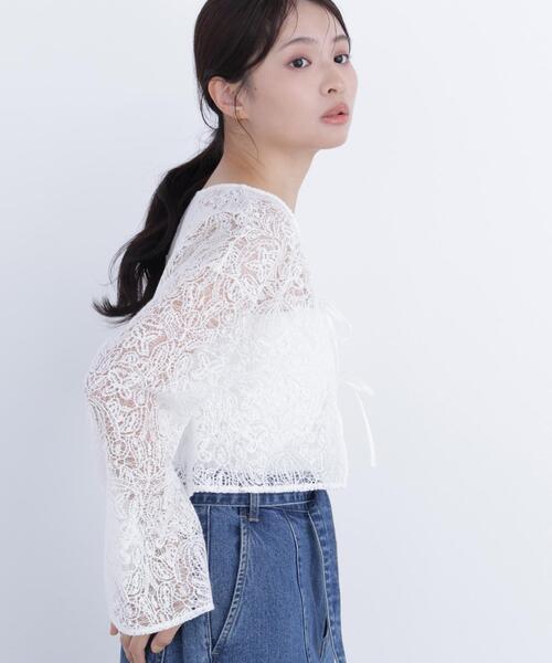 N.（N. Natural Beauty Basic）（エヌエヌナチュラルビューティーベーシック）の「レース羽織ブラウス（シャツ/ブラウス・レディース・ブラック/オフホワイト・ﾌﾘ-）」の18枚目の写真