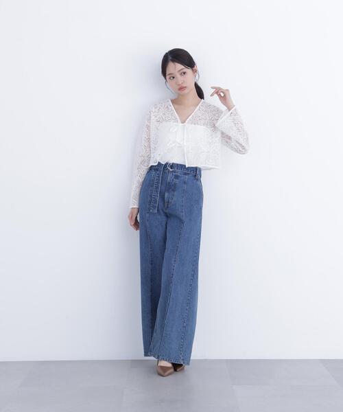 N.（N. Natural Beauty Basic）（エヌエヌナチュラルビューティーベーシック）の「レース羽織ブラウス（シャツ/ブラウス・レディース・ブラック/オフホワイト・ﾌﾘ-）」の20枚目の写真