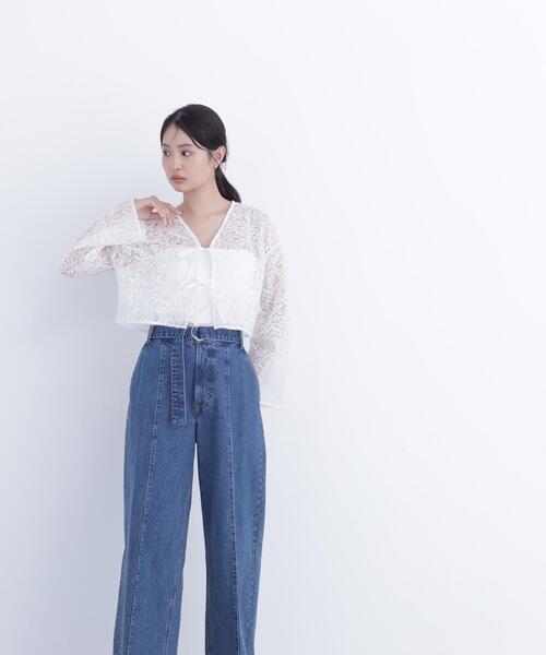 N.（N. Natural Beauty Basic）（エヌエヌナチュラルビューティーベーシック）の「レース羽織ブラウス（シャツ/ブラウス・レディース・ブラック/オフホワイト・ﾌﾘ-）」の21枚目の写真