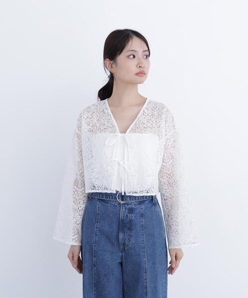 N.（N. Natural Beauty Basic）（エヌエヌナチュラルビューティーベーシック）の「レース羽織ブラウス（シャツ/ブラウス・レディース・ブラック/オフホワイト・ﾌﾘ-）」の22枚目の写真