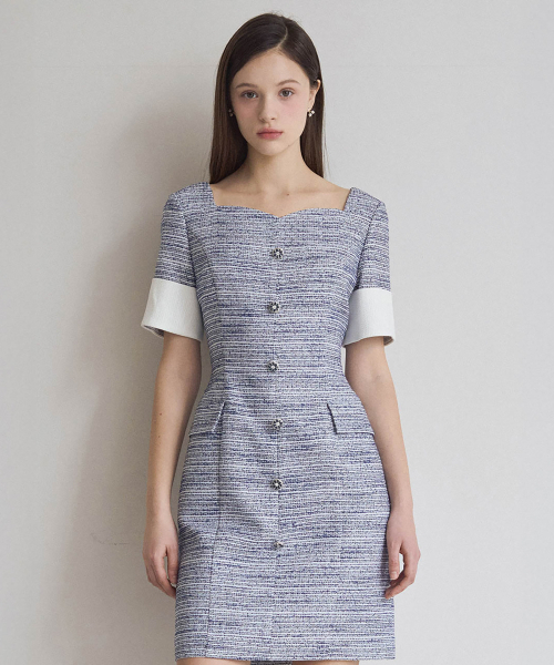 JULIY&CALLA(ジュリー&カラー)の「25SS カラー110 ワンパインデイ ミドルトンワンピース ブルー(ワンピース・レディース・その他・SMALL/MEDIUM)」の3枚目の写真