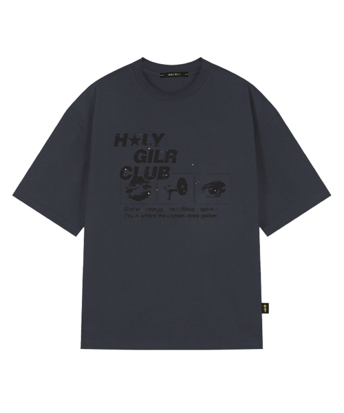 HOLY NUMBER 7(ホーリーナンバーセブン)の「オーバーサイズヒップホップダンススタジオホーリーガールクラブグラフィック半袖Tシャツ_チャコール(Tシャツ/カットソー・レディース・チャコール・FREE)」の2枚目の写真