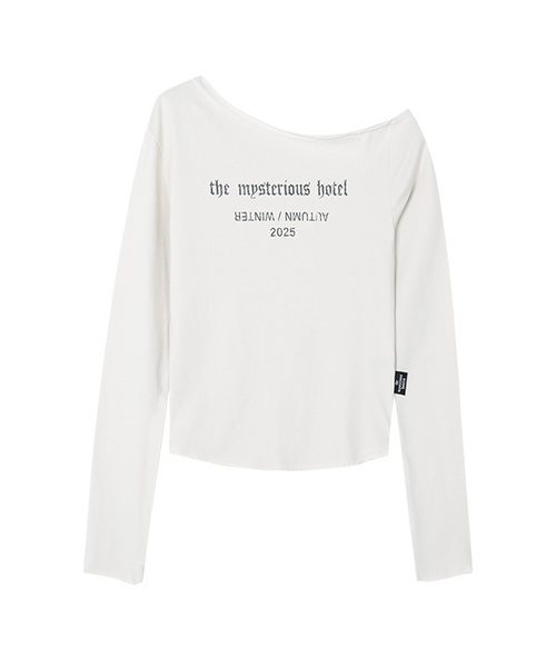 THE MYSTERIOUS HOTEL（ザミステリアスホテル）の「TMH ESSENTIAL OFF-SHDR T [3 Color]（Tシャツ/カットソー・レディース・ライトグレー/ブラック/アイボリー・FREE）」の2枚目の写真