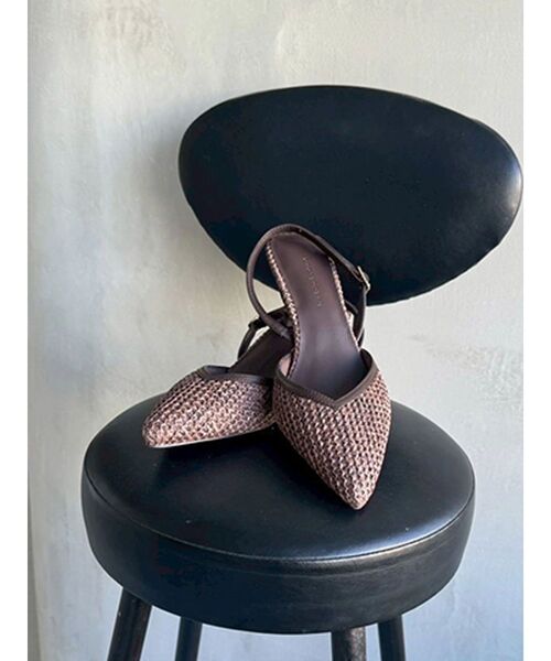 MERCURYDUO（マーキュリーデュオ）の「雑材ポインテッドトゥミュール（その他シューズ・レディース・ブラウン/オフホワイト・36/38）」の3枚目の写真