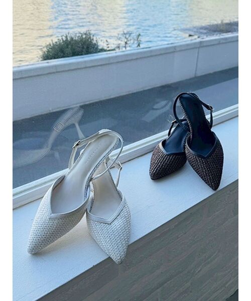 MERCURYDUO（マーキュリーデュオ）の「雑材ポインテッドトゥミュール（その他シューズ・レディース・ブラウン/オフホワイト・36/38）」の4枚目の写真