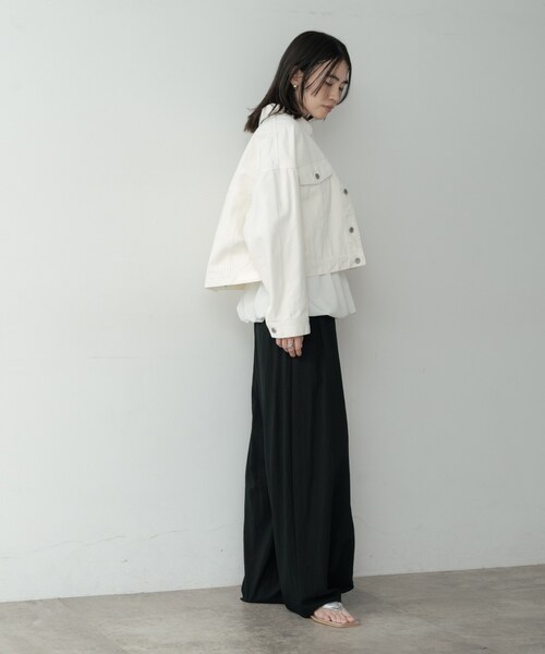 GALLEST（ギャレスト）の「ボックスデニムジャケット（デニムジャケット・レディース・ネイビー/ホワイト/ブルー・34/38）」の6枚目の写真