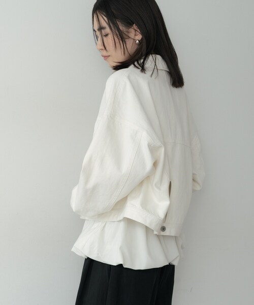 GALLEST（ギャレスト）の「ボックスデニムジャケット（デニムジャケット・レディース・ネイビー/ホワイト/ブルー・34/38）」の8枚目の写真