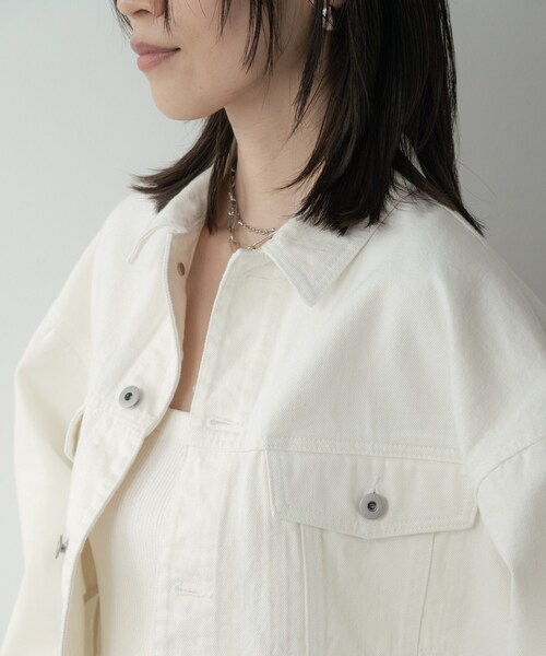 GALLEST（ギャレスト）の「ボックスデニムジャケット（デニムジャケット・レディース・ネイビー/ホワイト/ブルー・34/38）」の10枚目の写真