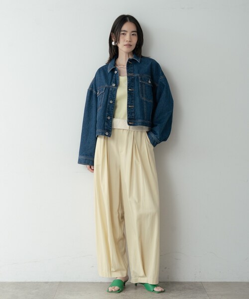 GALLEST（ギャレスト）の「ボックスデニムジャケット（デニムジャケット・レディース・ネイビー/ホワイト/ブルー・34/38）」の11枚目の写真