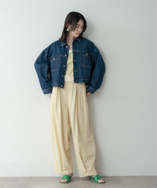 GALLEST（ギャレスト）の「ボックスデニムジャケット（デニムジャケット・レディース・ネイビー/ホワイト/ブルー・34/38）」の12枚目の写真