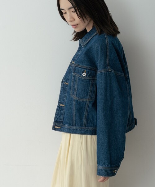 GALLEST（ギャレスト）の「ボックスデニムジャケット（デニムジャケット・レディース・ネイビー/ホワイト/ブルー・34/38）」の17枚目の写真