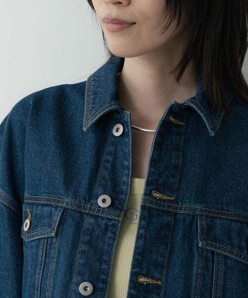 GALLEST（ギャレスト）の「ボックスデニムジャケット（デニムジャケット・レディース・ネイビー/ホワイト/ブルー・34/38）」の18枚目の写真