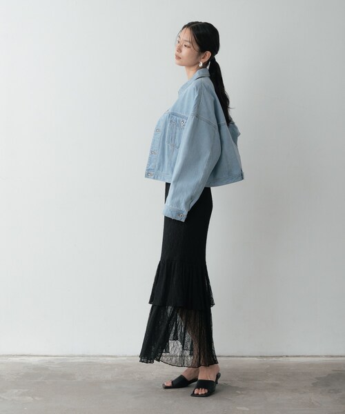 GALLEST（ギャレスト）の「ボックスデニムジャケット（デニムジャケット・レディース・ネイビー/ホワイト/ブルー・34/38）」の21枚目の写真