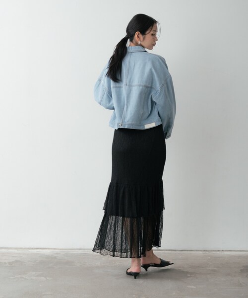 GALLEST（ギャレスト）の「ボックスデニムジャケット（デニムジャケット・レディース・ネイビー/ホワイト/ブルー・34/38）」の22枚目の写真