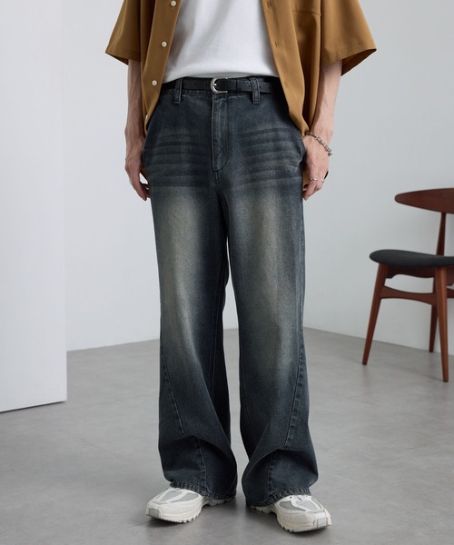 MARNI デニム ワイドフレアデニム24AW 希少30サイズ ヴィンテージ加工ワイドフレアデニムパンツ MONO-MART│MONO-MART