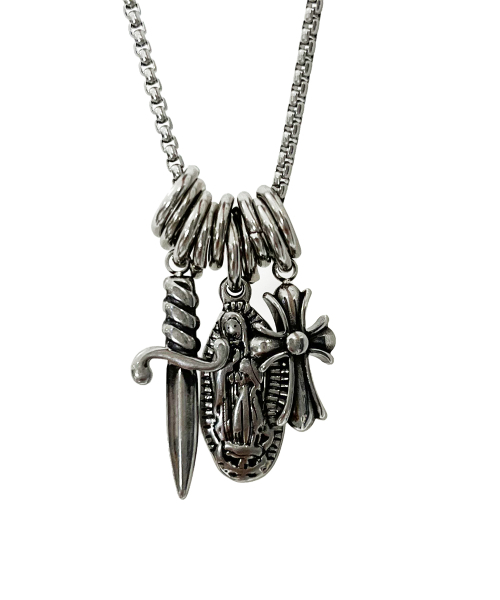 SK8ER ROCK(スケーターロック)の「Three Pendant O-Ring Surgical Steel Necklace ((Steel))(ネックレス・レディース・その他・FREE)」の2枚目の写真