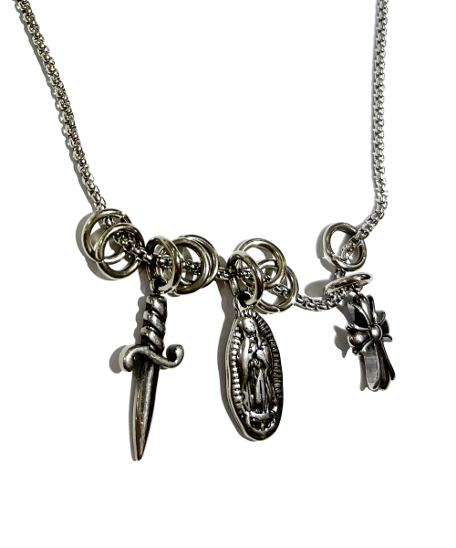 SK8ER ROCK(スケーターロック)の「Three Pendant O-Ring Surgical Steel Necklace ((Steel))(ネックレス・レディース・その他・FREE)」の6枚目の写真