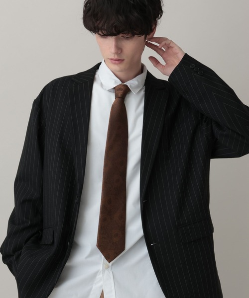 RAGEBLUE(レイジブルー)の「【MADE IN JAPAN】Retro Flower Jacquard Tie/レトロフラワー柄ジャガードネクタイ(ネクタイ・メンズ・ネイビー/グリーン/ブラウン・FREE)」の6枚目の写真