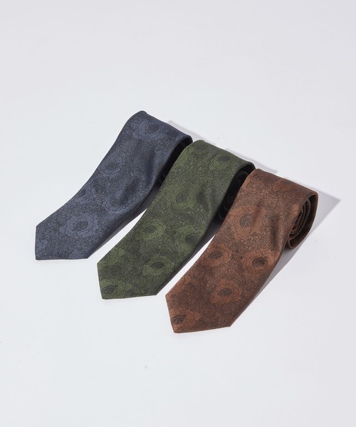 RAGEBLUE(レイジブルー)の「【MADE IN JAPAN】Retro Flower Jacquard Tie/レトロフラワー柄ジャガードネクタイ(ネクタイ・メンズ・ネイビー/グリーン/ブラウン・FREE)」の4枚目の写真