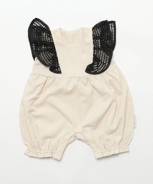maarook(マルーク)の「杢ツイルメッシュフリルスリーブbabyロンパース(ロンパース・キッズ・オートミール・70cm/80cm)」の11枚目の写真
