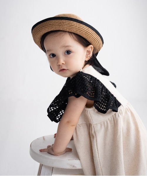 maarook(マルーク)の「杢ツイルメッシュフリルスリーブbabyロンパース(ロンパース・キッズ・オートミール・70cm/80cm)」の3枚目の写真