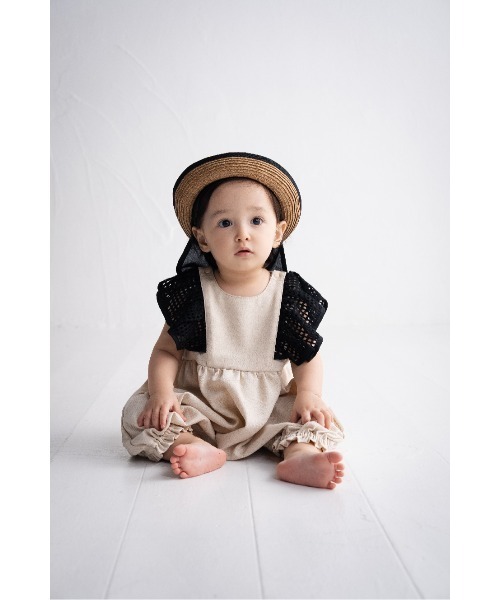 maarook(マルーク)の「杢ツイルメッシュフリルスリーブbabyロンパース(ロンパース・キッズ・オートミール・70cm/80cm)」の5枚目の写真