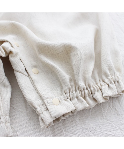 maarook(マルーク)の「杢ツイルメッシュフリルスリーブbabyロンパース(ロンパース・キッズ・オートミール・70cm/80cm)」の8枚目の写真