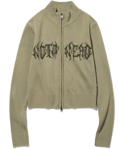 NOT4NERD(ノットフォーナード)の「W Wild Logo Knit Zip up - Light Khaki(ニット/セーター・レディース・その他・FREE)」の2枚目の写真