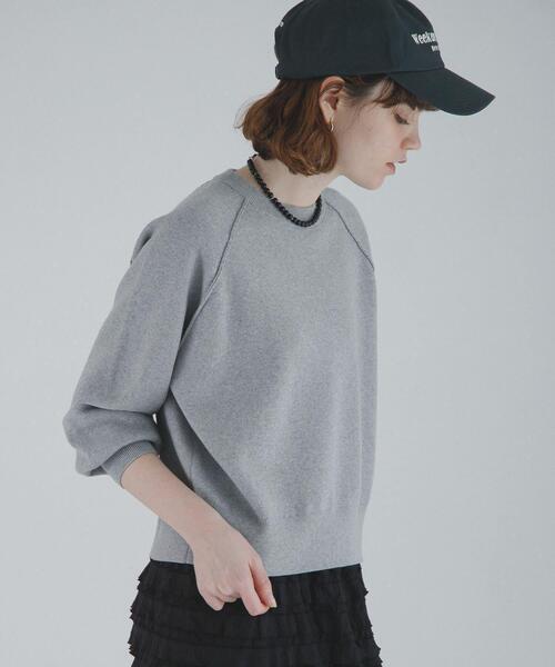 URBAN RESEARCH Sonny Label(アーバンリサーチサニーレーベル)の「スウェットライクニット(ニット/セーター・レディース・グレー/ライトブルー/イエロー・FREE)」の1枚目の写真