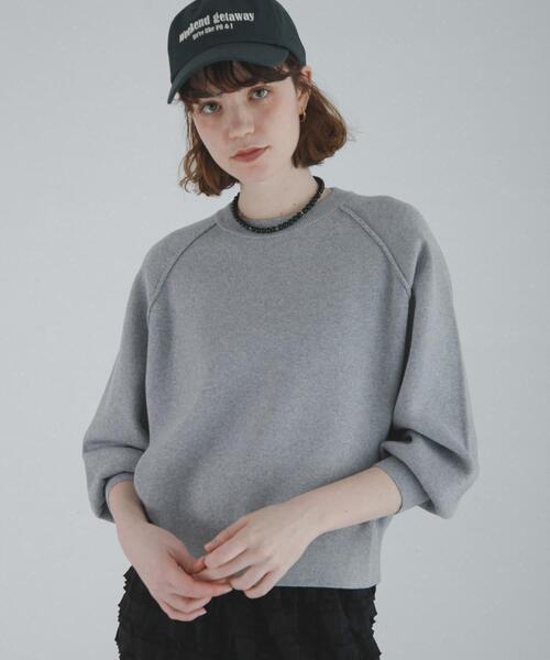 URBAN RESEARCH Sonny Label(アーバンリサーチサニーレーベル)の「スウェットライクニット(ニット/セーター・レディース・グレー/ライトブルー/イエロー・FREE)」の4枚目の写真