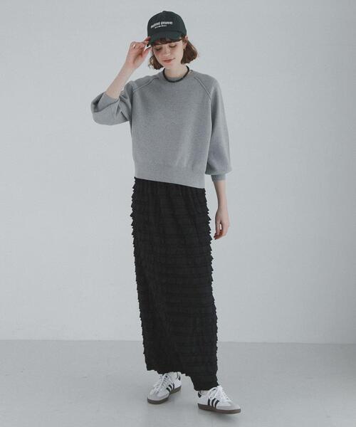 URBAN RESEARCH Sonny Label(アーバンリサーチサニーレーベル)の「スウェットライクニット(ニット/セーター・レディース・グレー/ライトブルー/イエロー・FREE)」の8枚目の写真