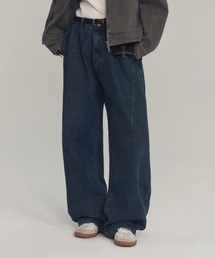 URBANDTYPE | デニムワイドダーツパンツ_インディゴ(デニムパンツ)
