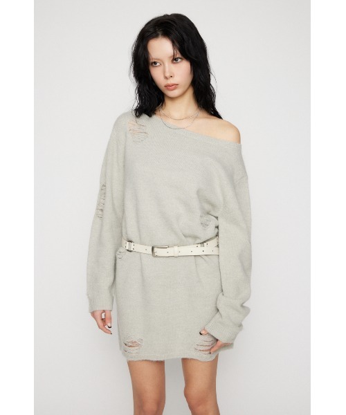 LAGUA GEM(ラグアジェム)の「CRASH LOOSEY KNIT ワンピース(ワンピース・レディース・ブラウン/ライトグレー/ブラック・SMALL/MEDIUM)」の13枚目の写真
