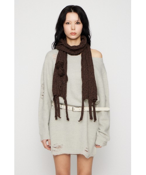 LAGUA GEM(ラグアジェム)の「CRASH LOOSEY KNIT ワンピース(ワンピース・レディース・ブラウン/ライトグレー/ブラック・SMALL/MEDIUM)」の16枚目の写真